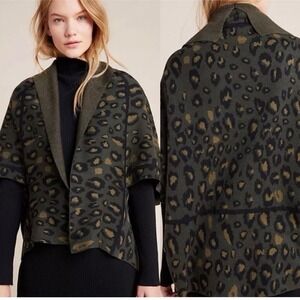 Anthropologie Akemi + Kin Terra Leopard Kimono Cardigan O/S Open Front High Low